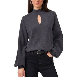 Vince Camuto NWT Long Sleeve Keyhole Mock Neck Gray Sweater Women’s Size XS